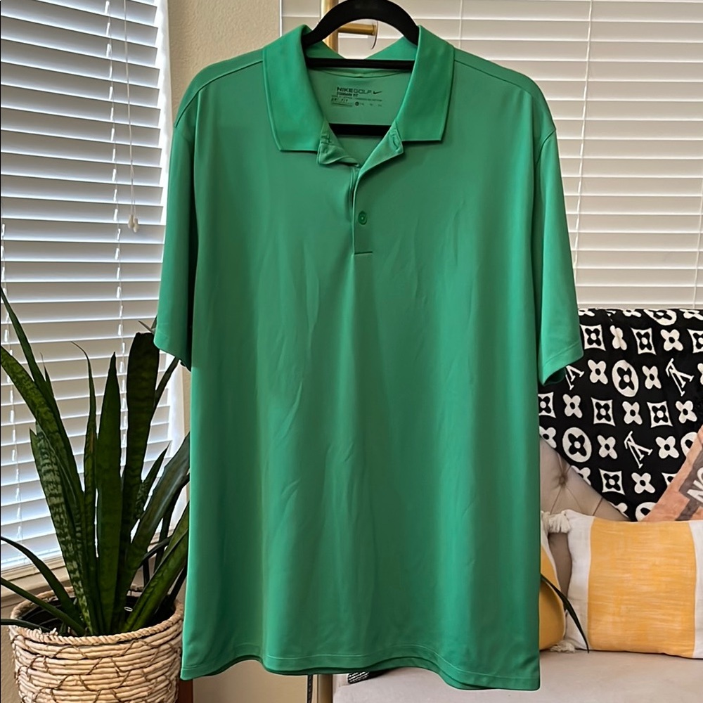 NIKE Golf Men's Green Polo Shirt Size XL